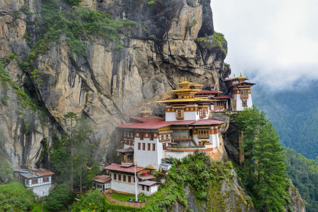 Isolated monastery in the mountains of Bhutan