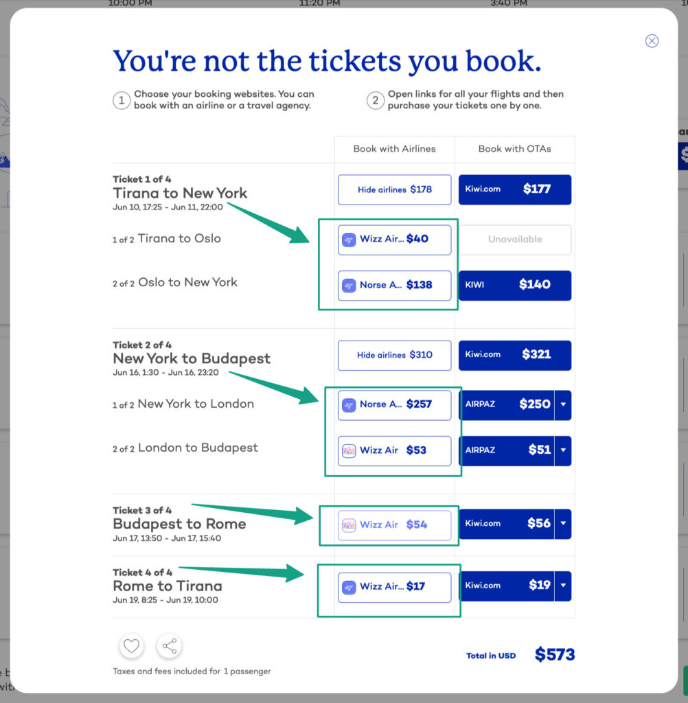 book all tickets in your combined stopover itinerary separately to get the cheapest rates