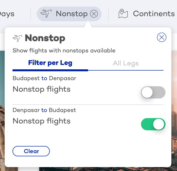 apply nonstop stopover filter to avoid layovers