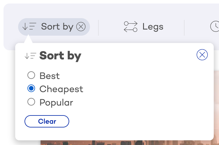 sort stopovers by cheapest